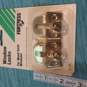 VINTAGE Window Vent Locks for Wood Sash Windows Brass Plate